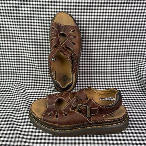 Dr. Martens Castillo Leather Fisherman Sandals Brown AirWair Platform Women’s 10